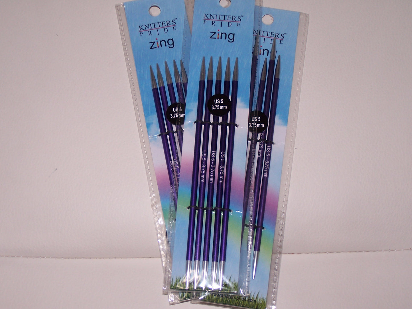 Knitters Pride Zing US 5 (3.75mm) size 6 inch DPN's