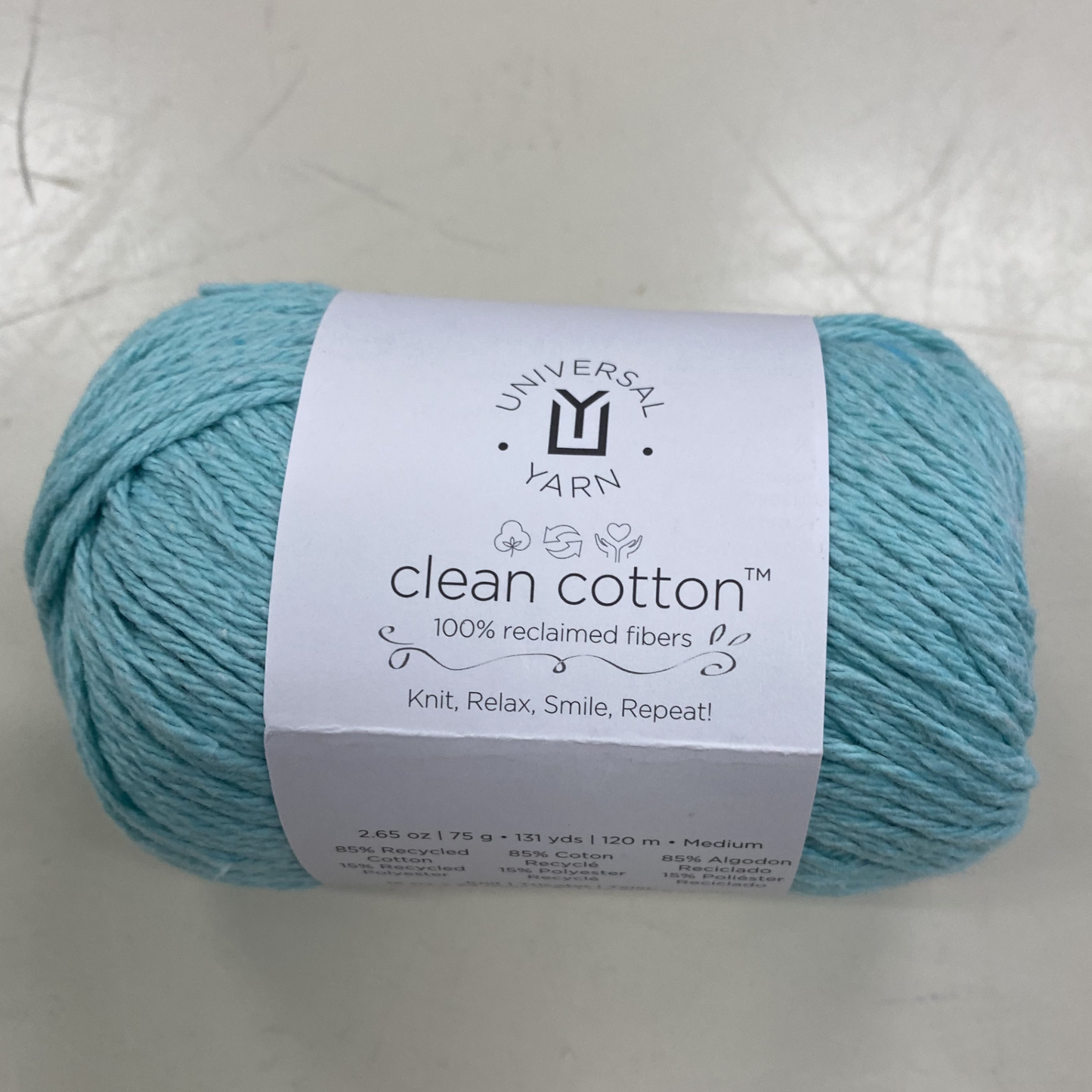 Universal Yarn - Clean Cotton Solid 85% Recycled Cotton, 15% Recycled Polyester